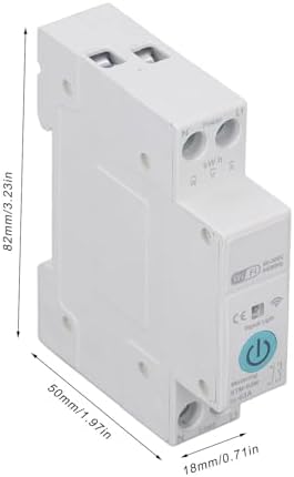 Smart Circuit Breaker for Tuya, Switch 1P 63A, Manual Remote Voice Control Circuit Breaker with Power Metering, Medidor De Consumo Electrico 90‑300V