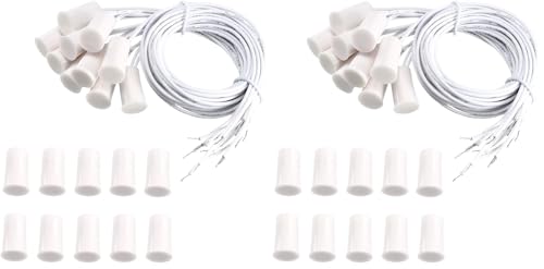 Magnetic Reed Switch RC-33 NC Recessed Wired Window Door Contact Sensor for Home Security and Burglar Alarm Systems 10 Pcs (Pack of 2)