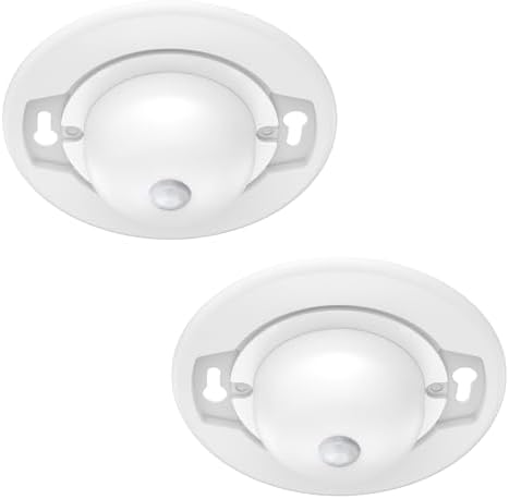 4.7 Inch Motion Sensor Closet Ceiling Lights, LED Under Cabinet Lights Wired, Flush Mount Ceiling Lighting Fixtures for Laundry Room, Basement, Hallway, Wet Location, 120V, 4000K, White, 2 Pack