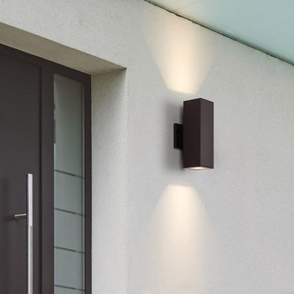 mirrea 12" Modern Outdoor Porch Light, 2 Lights, Oil Rubbed Bronze, 2 Pack
