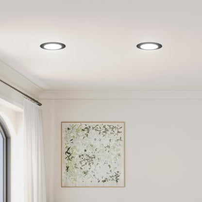 Amico Recessed Lighting 4 Inch, 12 Pack 5CCT Flat LED Can Lights, Black