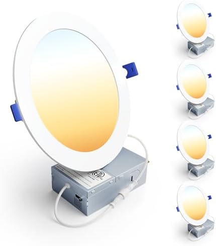 Ensenior 4 Pack 7 Inch LED Recessed Ceiling Light, 5CCT, 1600LM 15W 120V