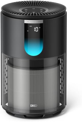 DREO Air Purifier for Home, Up to 1176 ft², HEPA Sleep Mode, Air Purifiers for Large Room & Bedroom, Pets, Smoke, Dust, Pollen & Odors, PM2.5 Monitor, Auto & Turbo Mode, 4 Speeds, DR-HAP009 (Dreo 539)