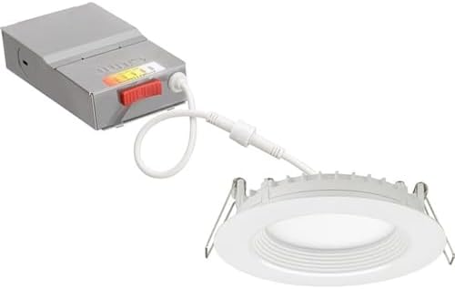 Juno 4" Round Wafer LED Recessed Light, 5-in-1 CCT, Regressed Trim, White