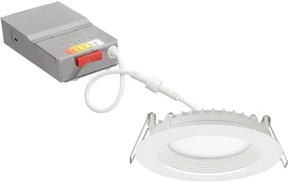Juno 4" Round Wafer LED Recessed Light, 5-in-1 CCT, Regressed Trim, White