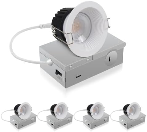 Adetu 4 Pack 3 Inch 5CCT Anti-Glare LED Downlight, Recessed Ceiling Light
