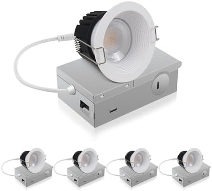 Adetu 4 Pack 3 Inch 5CCT Anti-Glare LED Downlight, Recessed Ceiling Light