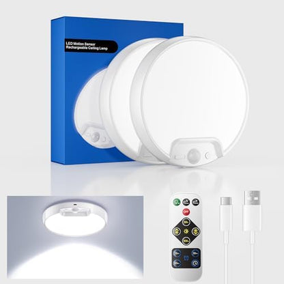 Homelist 2 Pack Newly Upgraded 8000mAh Rechargeable Ceiling Light