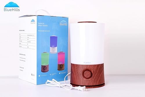 BlueHills Premium 2000 ML XL Essential Oil Diffuser Humidifier 2L Dark Wood