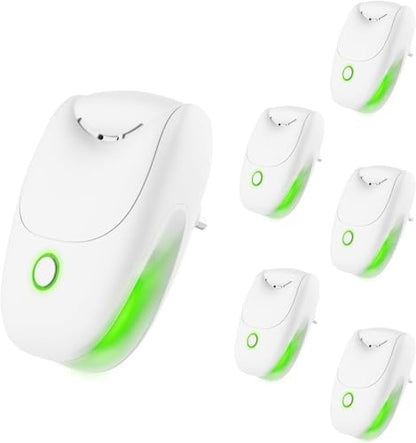 Plug in Air Ionizers, 6 Pack Two-Speed Quiet Negative Ion Air Purifier, Mini Air Fresheners for Home, Bedroom, Office, Kitchen, Portable Odor Eliminator for Dust, Smoke, Pet Smell