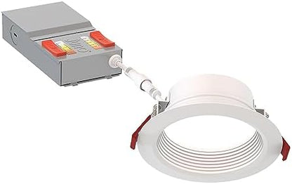 Juno 4" Canless Wafer LED Light, 5-in-1 CCT, Deep Regressed Baffle Trim