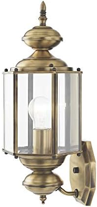 Livex Lighting 2006-01 Outdoor Wall Lantern, Antique Brass