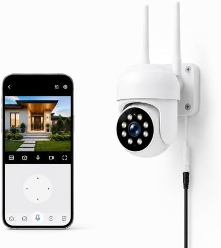 Camcamp Security Camera Wireless Outdoor, 1080P PTZ WiFi with Auto Tracking