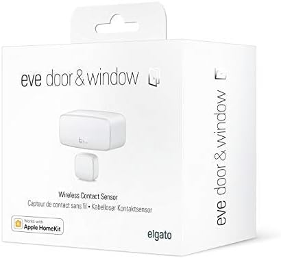 Eve Door & Window (Apple Home) – Smart Contact Sensor for Doors & Windows, Notifications (Open/Closed State), Automatic Control of Accessories & Scenes, no Bridge, Bluetooth & Thread