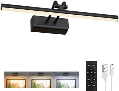 Battery Operated Picture Light for Wall, 13.8'', Black, RF Remote Control