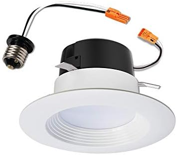 HALO 4-inch Recessed LED Can Light – Retrofit Ceiling & Shower Downlight – 3000K - Baffle White Trim - 1 Pack