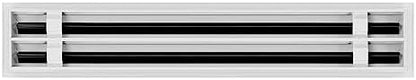 BUILDMART - 24x4 Modern AC Vent Cover - Decorative White Aluminum Air Vent - Standard Linear Slot Diffuser - Heating and Cooling Register Grille for Ceiling, Walls & Floors - Texas Buildmart