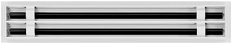 BUILDMART - 24x4 Modern AC Vent Cover - Decorative White Aluminum Air Vent - Standard Linear Slot Diffuser - Heating and Cooling Register Grille for Ceiling, Walls & Floors - Texas Buildmart