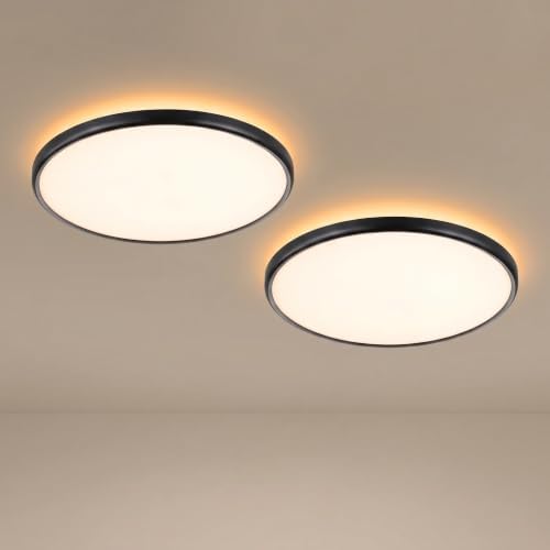 TALOYA 2 Pack 18" Dimmable Flush Mount Ceiling Light Fixture,5CCT,Black