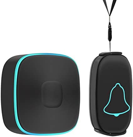 Wireless Caregiver Pager Smart Call System, Elderly Assistance Emergency Alarm with 1 Transmitter and 1 Receiver One Button Alarm Caregiver Pager