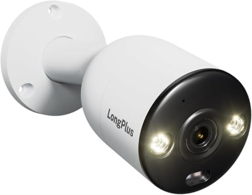 LongPlus 12MP UHD Poe Wired Security Camera Outdoor for Security Cameras System, Cameras for Outdoor Home Security Spot Lights Color Night Vision, Strobe Light Alarm & Sound CP12B1