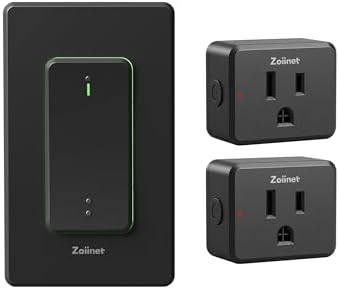 Zoiinet 2-Gang Wireless Outlet Switch, Upgrade Dual Remote Control Outlet