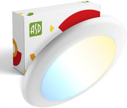 ASD 1 Pack LED Disk Lights 6 Inch, 5CCT Flush Mount Ceiling Light Fixture