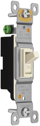 ENERLITES 10 Pack Toggle Light Wall Switch, Single Pole, Light Almond