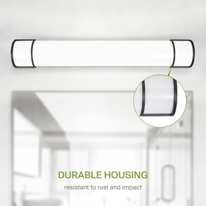 ASD LED 36" Vanity Flush Mount Light Fixture, Linear Bathroom Lighting Bar | 3CCT, Dimmable, Energy Star, ETL Listed | 30W 2650LM 3000-5000K 120V | Long Bath Wall Sconce Over Mirror | Black, 2 Pack