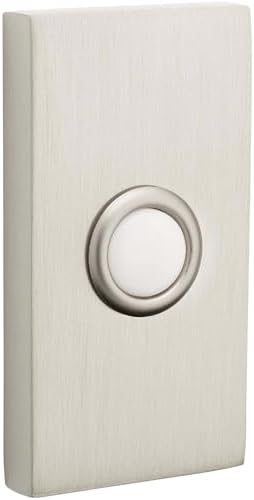 Baldwin 4863 3" x 1-1/2" Illuminated Rectangular Door Bell from the Estate Collection - Lifetime Satin Nickel