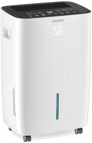 Waykar 145 Pints 6,500 Sq. Ft High Efficiency Dehumidifier with Pump for Commercial and Industrial Large Room, Basement, Home, Storage, Warehouse with Drain Hose and Water Tank