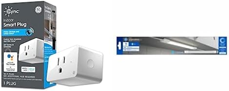 GE CYNC Smart Plug + LED Undercabinet Light Fixture Bundle (1) Indoor Smart Outlet Socket + (1) Linkable 18-inches Plug-in Fixture