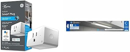 GE CYNC Smart Plug + LED Undercabinet Light Fixture Bundle (1) Indoor Smart Outlet Socket + (1) Linkable 18-inches Plug-in Fixture