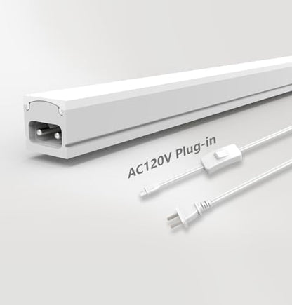 Leetdud Under Cabinet Lighting Plug in, 16 Inch 1 Pc, Linkable AC120V 3CCT 3000K/4000K/5000K Ultra Slim, LED Under Cabinet Lights for Counter Light, Kitchen, Shelf, Sink, Workshop, Desk, White