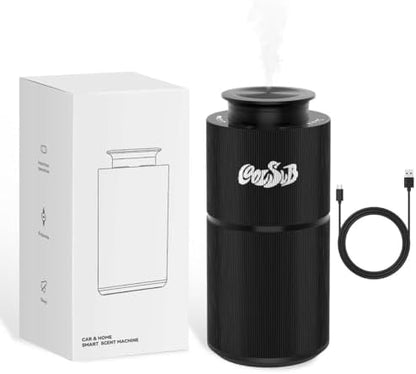 Smart Waterless Diffuser, Waterless Diffusers for Essential Oils with Timer & 3 Mist Levels, Super Silent Aromatherapy Essential Oil Diffuser Battery Operated for Car, Home, Office Black