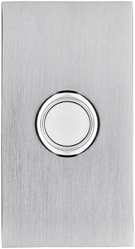 Baldwin 4863 3" x 1-1/2" Illuminated Rectangular Door Bell from the Estate Collection - Lifetime Satin Nickel