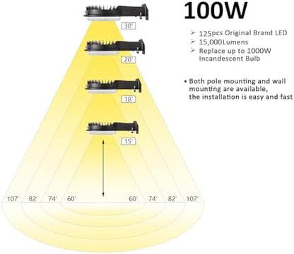 Dusk to Dawn Light 100W Outdoor LED Barn Lighting Aluminum 5000K