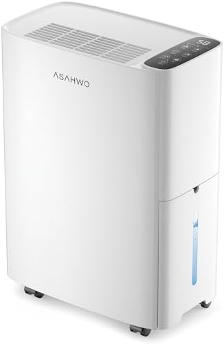 ASAHWo 2500 Sq.Ft Dehumidifier for Basement with Drain Hose MAX 34 Pints, Dehumidifiers for Home, Bathroom, Bedroom, 4 Pre-Set Modes, Intelligent Humidity Control, Dry Clothes Quiet Operation