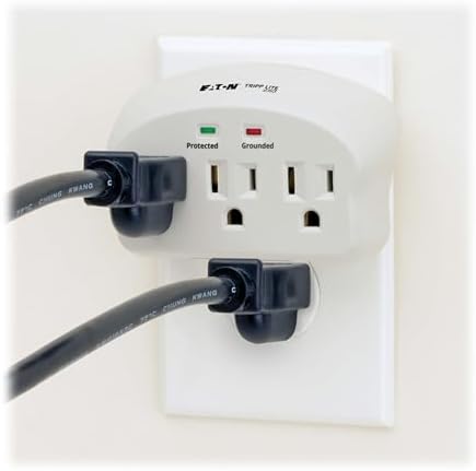 Eaton Tripp Lite SK3-0 Multi-Plug Wall Outlet Extender Surge Protector, 3 Outlets, 660 Joule Rating, Diagnostic LEDs, Portable Travel Wall Plug, Lifetime Manufacturer's Warranty & $5,000 Insurance
