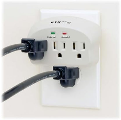 Eaton Tripp Lite SK3-0 Multi-Plug Wall Outlet Extender Surge Protector, 3 Outlets, 660 Joule Rating, Diagnostic LEDs, Portable Travel Wall Plug, Lifetime Manufacturer's Warranty & $5,000 Insurance
