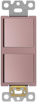 ENERLITES Rose Gold Double Paddle Decorator Single Pole Switch, 15A, 1 Pack