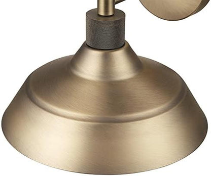 Globe Electric 44841 Sutton Outdoor Wall Sconce, Matte Brass Light Fixture, Front Porch Light or Outdoor Barn Light, Exterior Light Fixture, Textured Socket Detail, Modern Farmhouse Porch Lights, 9''