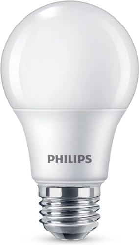 PHILIPS LED 40W A19 4-Pack Basic Soft White (2700K) 450 Lumen (6.5W = 40W) Frosted Flicker-Free Light Bulbs