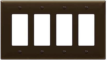 ENERLITES 4-Gang Brown Mid-Size Decorator Switch Outlet Wall Plate Cover