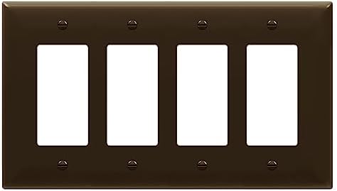 ENERLITES 4-Gang Brown Mid-Size Decorator Switch Outlet Wall Plate Cover