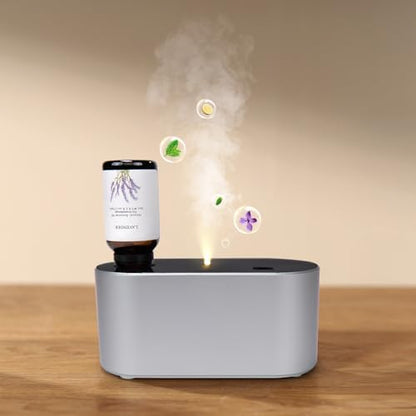 Waterless Diffuser for Home Essential Oil Diffuser, Aromatherapy Diffuser, Portable Scent Diffusers, 3 Mist Modes, Cycle Start for Bedroom, Office Studio 350-700 sq. ft Silver