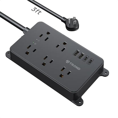 TROND Power Strip Surge Protector 3ft, Wall Mountable, ETL Listed