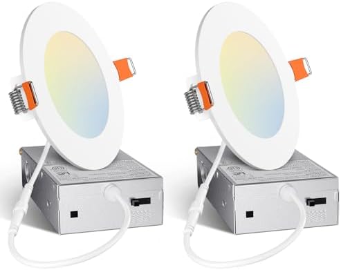 Amico 2 Pack 4 Inch 5CCT Ultra-Thin LED Recessed Ceiling Light