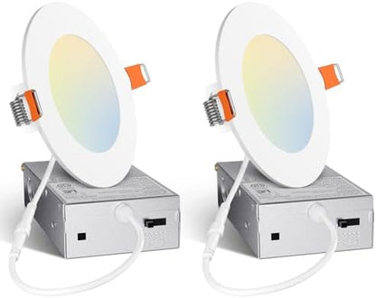 Amico 2 Pack 4 Inch 5CCT Ultra-Thin LED Recessed Ceiling Light