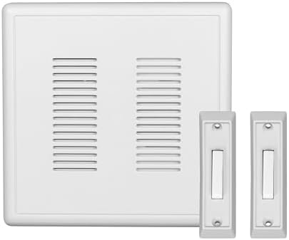PrimeChime Plus 2 Electric Doorbell Kit - Doorbells for Home - Includes Selectable Ring Chimes - Basic Button, White - NICOR Lighting